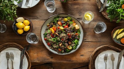 Canvas Print - Healthy and Flavorful Quinoa Salad with Vibrant Vegetables