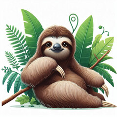 Poster - Cute Sloth Vector Cartoon illustration