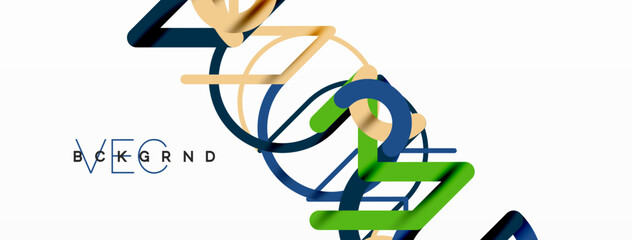 Aufkleber - Abstract background. Circles and colorful round shape lines. Linear geometric minimal design