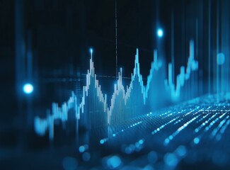Poster - Blue Financial Chart Abstract Graphic