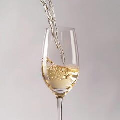sparkling wine pouring into a glass bubbly overflow captured in sharp detail