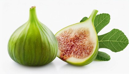 Poster - Green figs with red flesh and small seeds, perfect for food photography