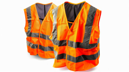 High-Visibility Vests: Vests for increased visibility and safety in busy areas isolated on white background