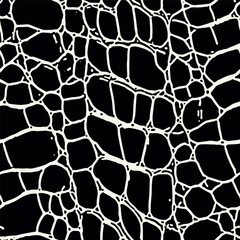 Wall Mural - vector seamless pattern. monochrome organic shapes. stylish structure of natural spots. crocodile sk