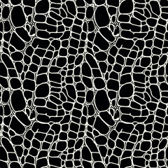 Wall Mural - vector seamless pattern. monochrome organic shapes. stylish structure of natural spots. crocodile sk