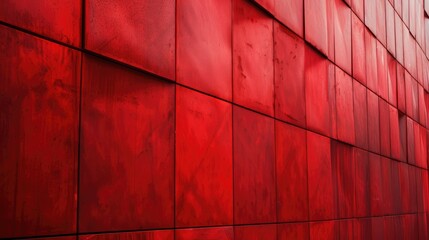 Canvas Print - Distinctive abstract-patterned crimson wall.