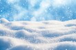 © MUdaylah - Winter snow background with snowdrifts, with beautiful light and snow flakes on the blue sky in the evening, banner format, copy space with generative ai