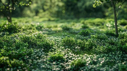 Canvas Print - Natural greenery on a small field of grass