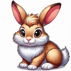 Wall Mural - Cute Rabbit Vector Cartoon illustration