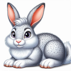 Sticker - Cute Rabbit Vector Cartoon illustration