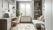 © Alex - Stylish Small Studio Apartment Design: Perfect Dual Workspace & Relaxation Zone with Pastel Accents for a Cozy Poster Home Decor