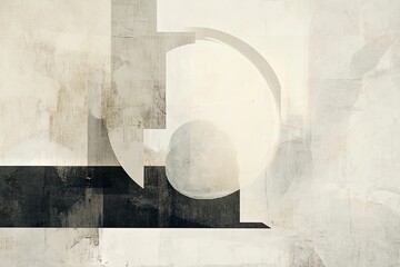 Poster - Abstract Composition in White and Grey