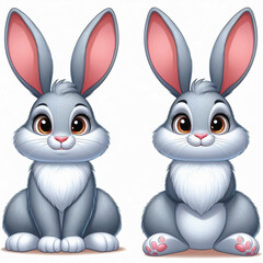 Sticker - Cute Rabbit Vector Cartoon illustration