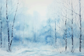 Sticker - Winter forest backgrounds outdoors nature.