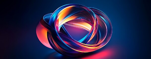 Poster - Abstract Intertwined Rings with Vibrant Colors