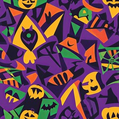 A pattern of geometric shapes in purple orange