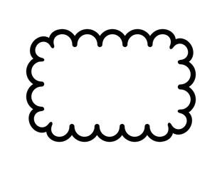 Aufkleber - Rectangle scalloped frame. Scalloped edge square shape border. Simple label and sticker form. Flower silhouette lace frame. Vector illustration isolated on white background.