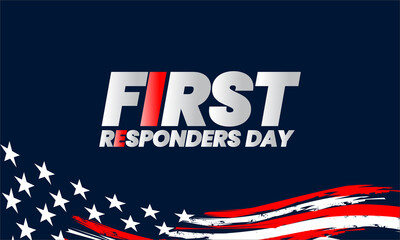 first responders day greeting design with american flag background vector illustration