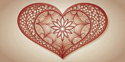 Wall Mural - heart with floral ornament