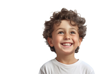 Wall Mural - White boy smiling on transparent background. PNG cut out. Vector. Childhood themes. American boy. European boy. French boy. Image for graphic designer. Image for flyers.