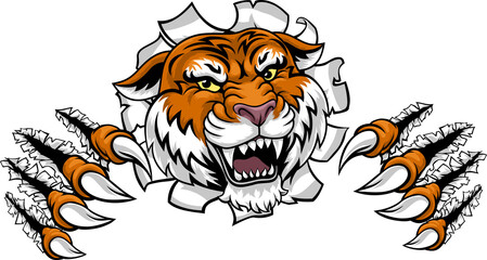 Sticker - Tiger Animal Sports Team Cartoon Mascot