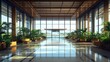 © Asrock - Modern Airport Interior with Palm Trees and Sunlight