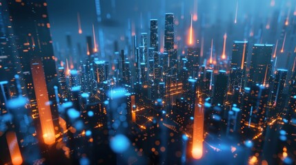 Wall Mural - Cyberpunk Cityscape: A Futuristic Metropolis