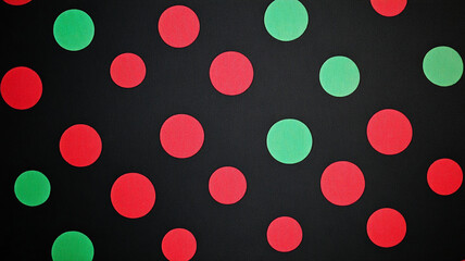 Wall Mural - red and green polka dot on black background