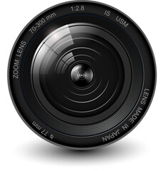Poster - Camera photo lens, 3d icon illustration.