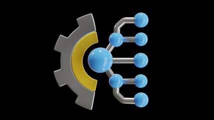 Aufkleber - 3D Animation of Innovation Process through Digital Transformation | Alpha Channel