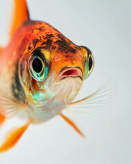 Mystic portrait of Guppy Fish, isolated on white background