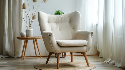 Poster - Armchair in contemporary Scandinavian setting