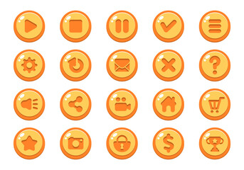 Poster - Game Button Apps Vector Element Set