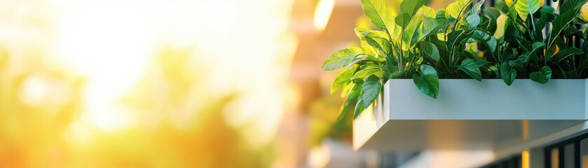 A vibrant plant basking in sunlight, enhancing a serene outdoor space with its fresh greenery and natural beauty.