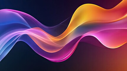 Leinwandbilder - Abstract modern wave background with vibrant gradients and sleek, flowing curves, creating a visually appealing and dynamic design for media use. -