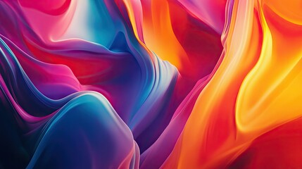 Fototapete - Colorful, moving abstract background with a dynamic effect, showcasing fluid patterns and gradients for use in creative design templates. -