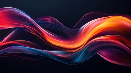 Wall Mural - Contemporary dynamic wave design with fluid motion and vibrant gradients, providing a stylish and modern backdrop for creative and tech visuals.