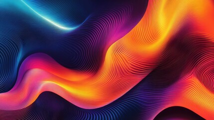 Fototapete - Contemporary wave design featuring smooth, dynamic lines and vibrant hues, ideal for creating engaging and modern visual content.