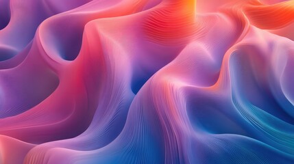 Fototapete - Dynamic wave pattern with smooth, flowing lines and gradient colors, offering a modern and visually appealing backdrop for various applications.