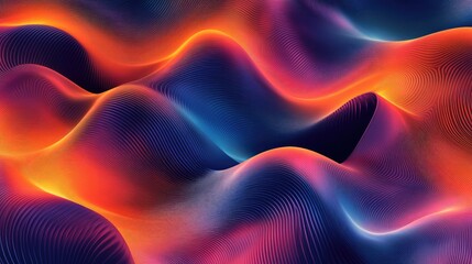 Fototapete - Modern dynamic wave pattern featuring sleek curves and colorful gradients, perfect for creating a visually striking and contemporary design. -