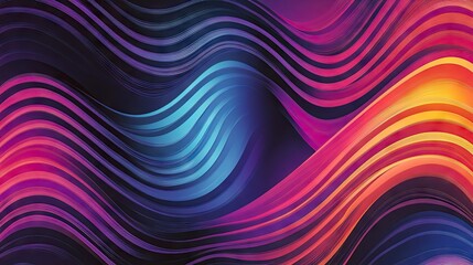 Fototapete - Modern dynamic wave pattern featuring sleek curves and colorful gradients, perfect for creating a visually striking and contemporary design. -