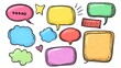 © arthit - Set of speech bubble text chatting boxes in cartoon doodle style with outline designs and space for your text. Ideal for messaging and communication graphics.