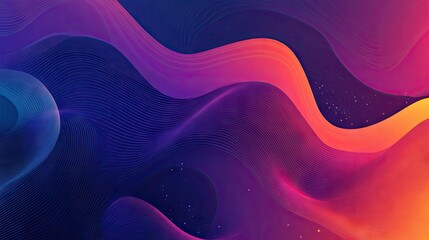 Fototapete - Stylish dynamic wave background with colorful gradients and fluid motion, providing a modern and sophisticated look for graphic design projects.