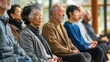 © MINTED VasitChaya - Yoga instructor leads a group of adults in a calm, meditative session, focusing on breathing and posture