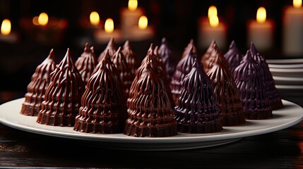 Poster - Dark chocolate mini cupcakes with chocolate ganache frosting  