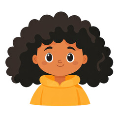 Poster - A charming sticker of a cute girl with an afro style, dressed in trendy urban attire, perfect for vibrant projects.