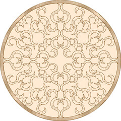 Wall Mural - Sketch vector illustration silhouette design detail icon logo symbol mandala rosette floral classic vintage