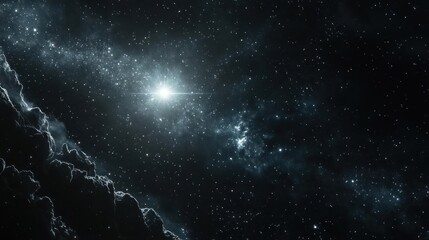 Wall Mural - Glowing stars and nebulae in deep space.