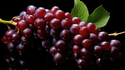 Canvas Print - Dark grapes, isolated on white background  