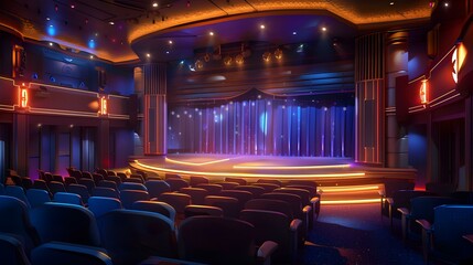 Wall Mural - Modern Theater Stage Design with Seating